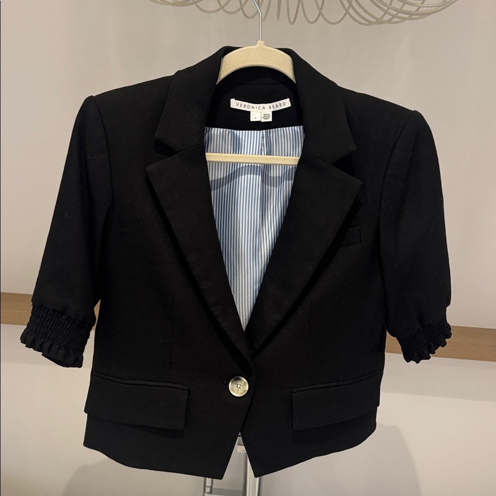 VERONICA BEARD Annabella Crop Linen Jacket size 4 - Picture 5 of 10